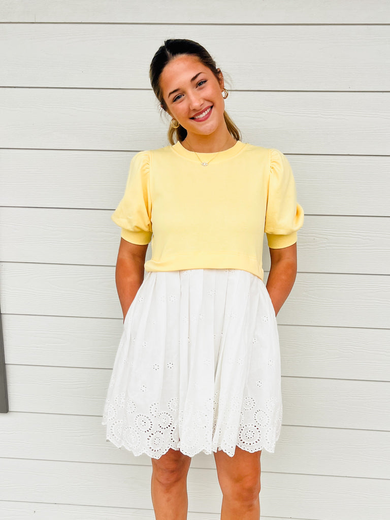 Sunny Skies Eyelet Detail Dress