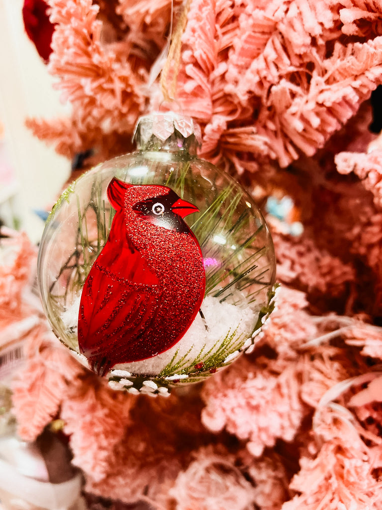 Cardinal Ball Ornament 4"