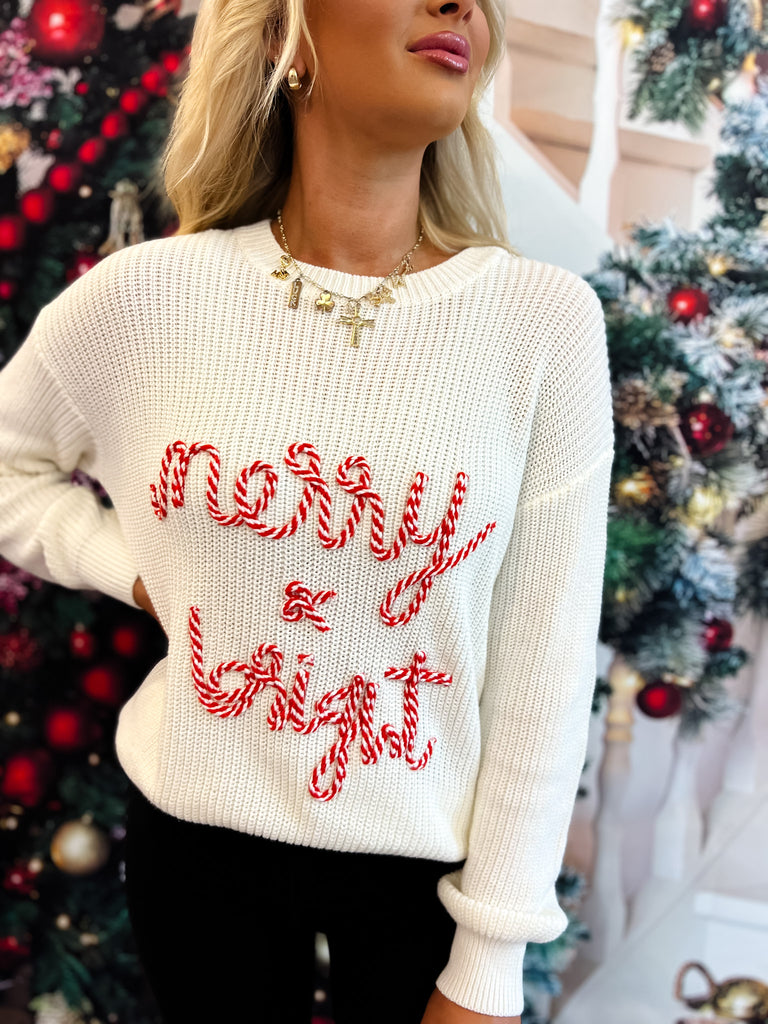 Merry & Bright Ribbed Sweater