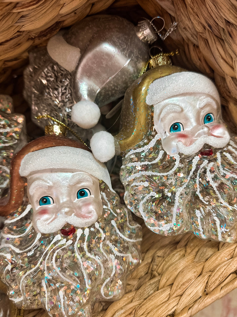 Metallic Santa Head Ornament