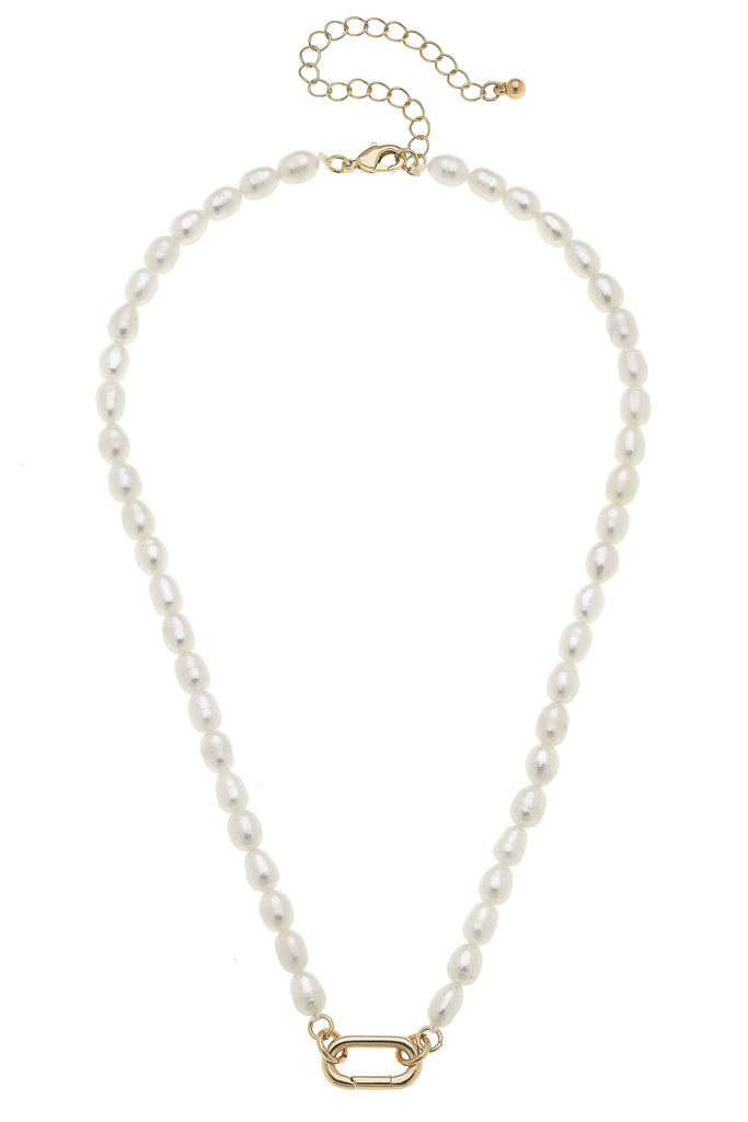 Piper Freshwater Pearl Charm Necklace Base in Ivory