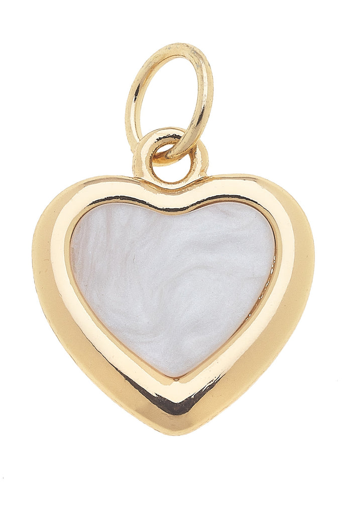 Heart Outline Charm in Mother of Pearl