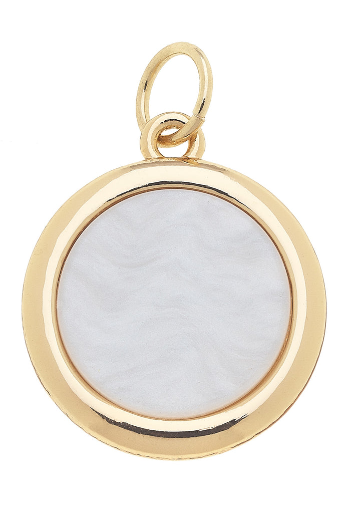 Circle Outline Charm in Mother of Pearl