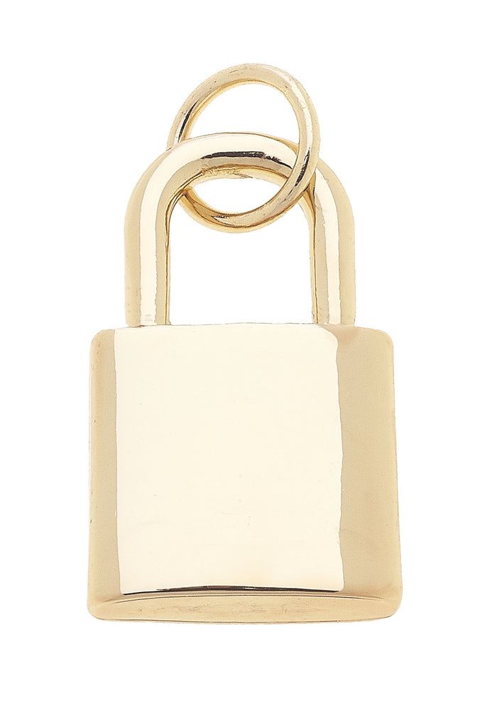 Padlock Charm in Shiny Gold