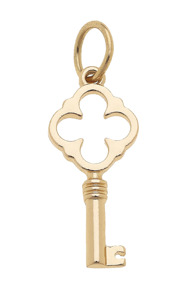 Skeleton Key Charm in Shiny Gold