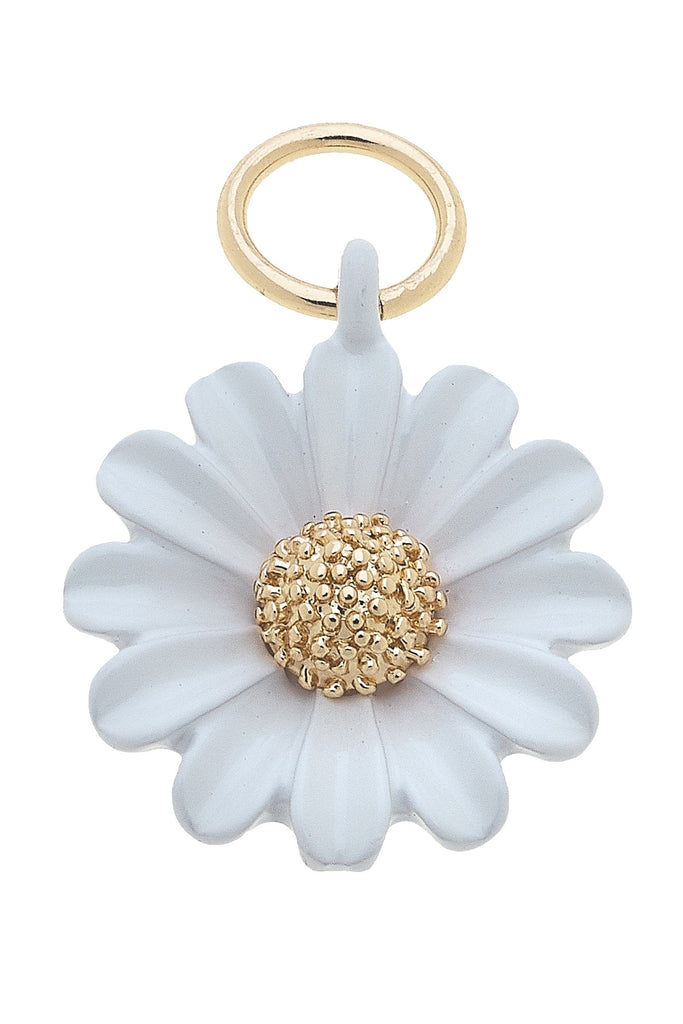 Daisy Enamel Flower Charm in White