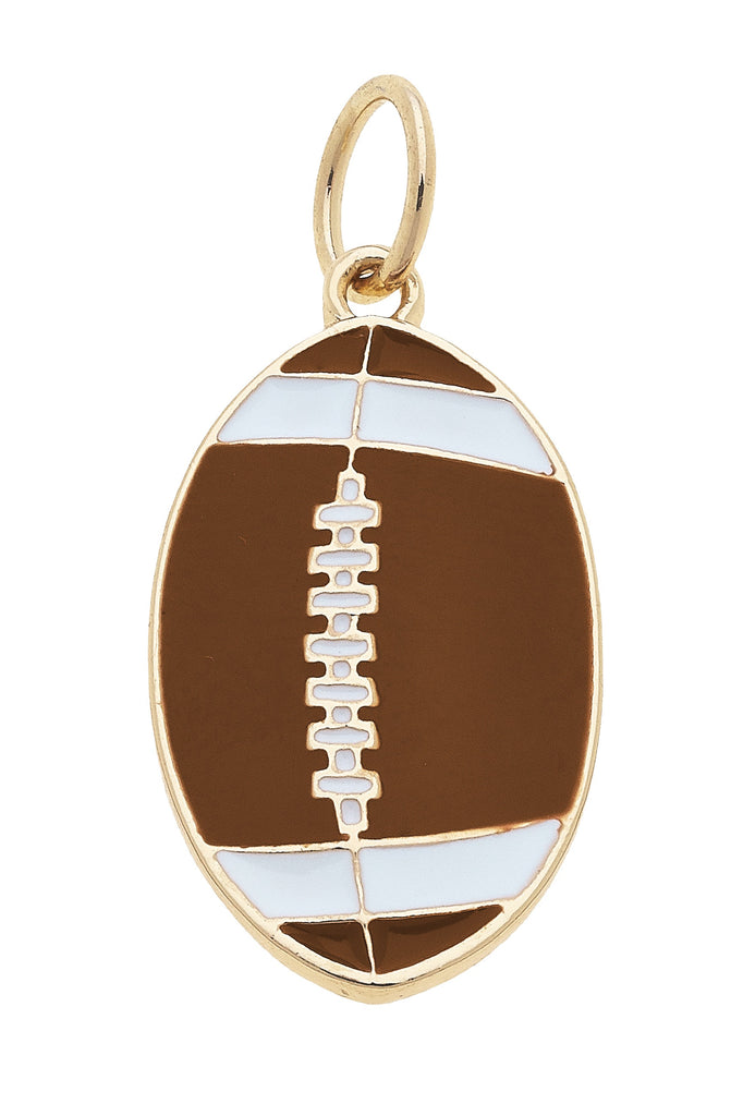 Football Enamel Charm in Brown