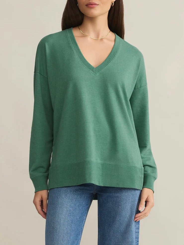 Z Supply Modern V-Neck Weekender - Botanical Green