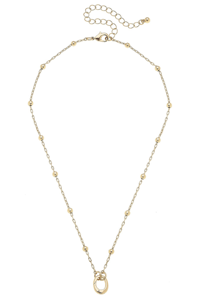 Celia Dainty Charm Necklace Base in Shiny Gold