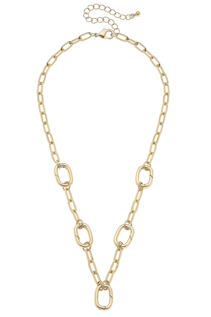 Avery Multi-Charm Collector Necklace Base in Shiny Gold