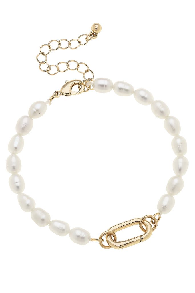 Piper Freshwater Pearl Charm Bracelet Base in Ivory