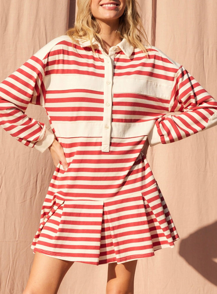 Express Yourself Striped Cotton Terry Dress