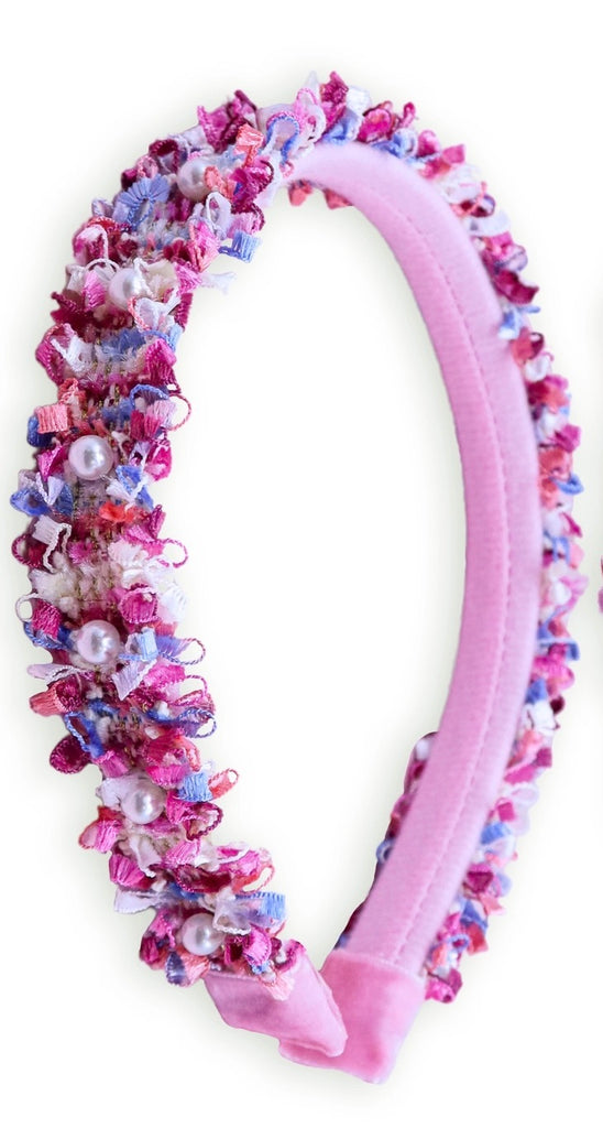 Confetti Pearl Headband - Bright Pink